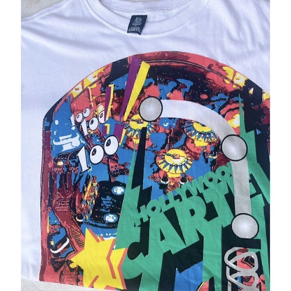 Hollywood Cartel Pin Ballen White T-Shirt Men’s Vintage 90s Size 3XL - Picture 3 of 16
